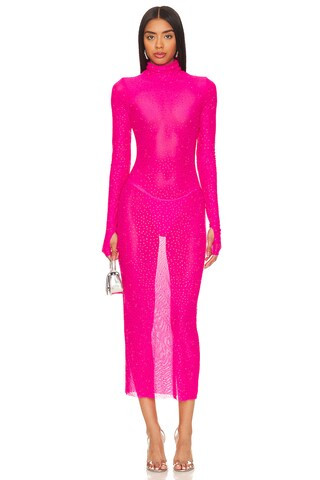 AFRM Shailene Rhinestone Dress in Glow Pink from Revolve.com | Revolve Clothing (Global)