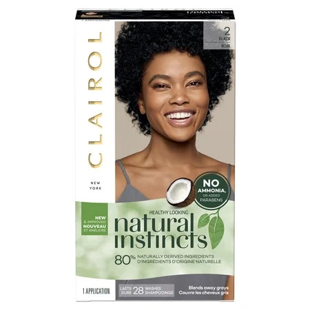 Clairol Natural Instincts Demi-Permanent Hair Color Crème 2 Black, 1 Application | Walmart (US)