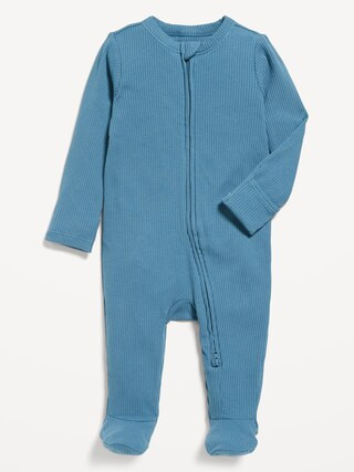 Unisex Sleep &amp; Play Rib-Knit Footed One-Piece for Baby | Old Navy (US)