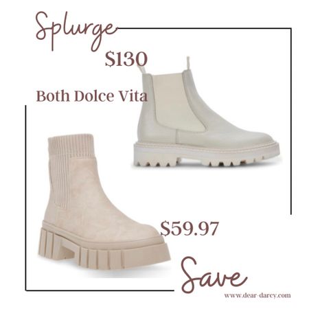 Splurge versus Save 

Dolce Vita Chelsea Lug sole 
Comes in 5 colors 

Fit true to  size 

Really on trend boot for fall, perfect with several type jeans love with shackets 


#LTKstyletip #LTKshoecrush
