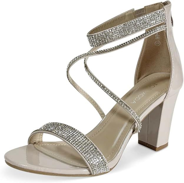 TOP Moda Dressy/Formal Sandals High Heel Ankle Strap Open Toe Sandals | Amazon (US)