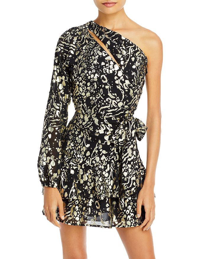 Metallic Printed Asymmetric Mini Dress | Bloomingdale's (US)