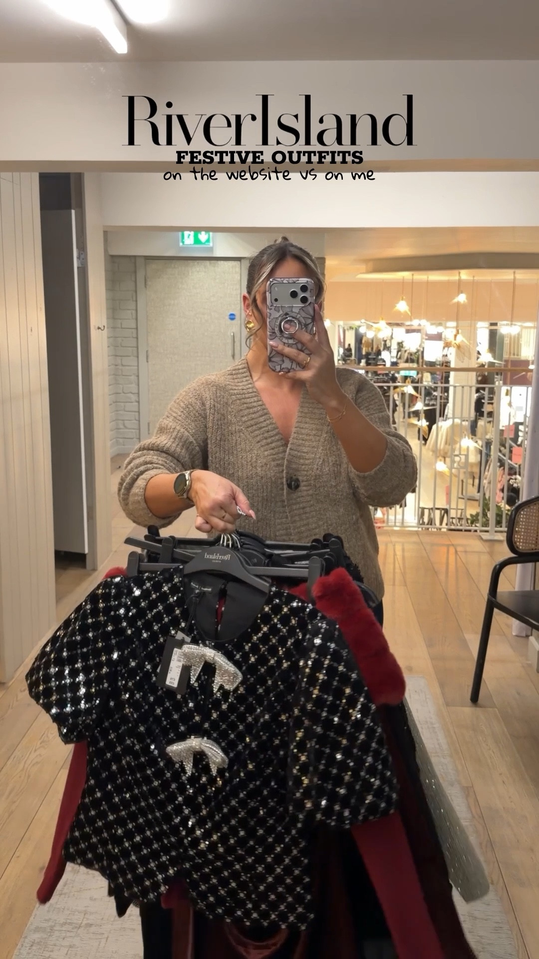 RIVER ISLAND FESTIVE OUTIFITS TRY ON 👗 They currently have 20% off when you spend £75+ with code BF20

I’m a UK size 10, 5ft4 and I’m wearing the following sizes;
Black bow top - size 10 (snug so maybe size up)
Black Satin skirt - size 13 
Burgundy top - MEDIUM 
Black velvet co-ord - SMALL in both
Green sequin cardigan - SMALL
Khaki satin skirt - size 10 (but but preferred the fit of the black in a size 12 so I would size up)
Burgundy lounge set - SMALL (also available in black and cream 😍)
Black satin shirt - size 12
Black sequin skort - size 10 (comes up big could have sized down)
Burgundy velvet dress - SMALL

autumn outfits UK, dresses, party dresses, evening dresses, PARTYWEAR, party outfits, nice top, satin skirt, sequin, velvet, velvet dress, velvet trousers 

#LTKfestive #LTKCyberWeek #LTKpartywear