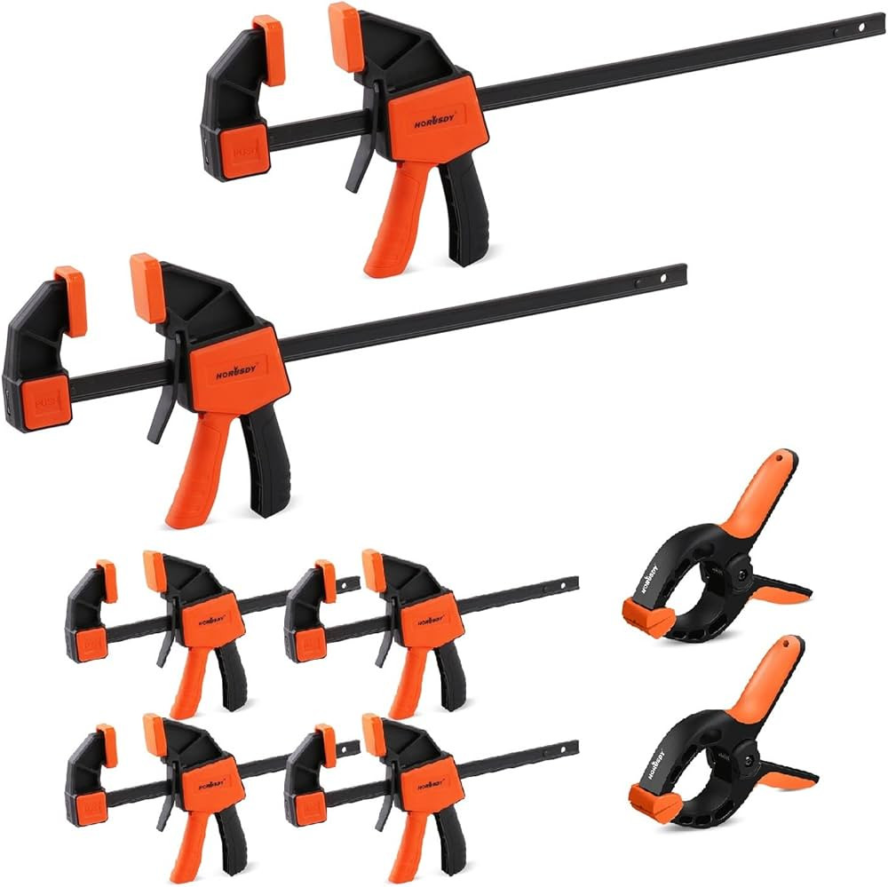 HORUSDY 8-Piece Bar Clamps for Woodworking, 12-Inch (2) and 6-Inch (4) wood clamps,6-Inch (2) Spr... | Amazon (US)