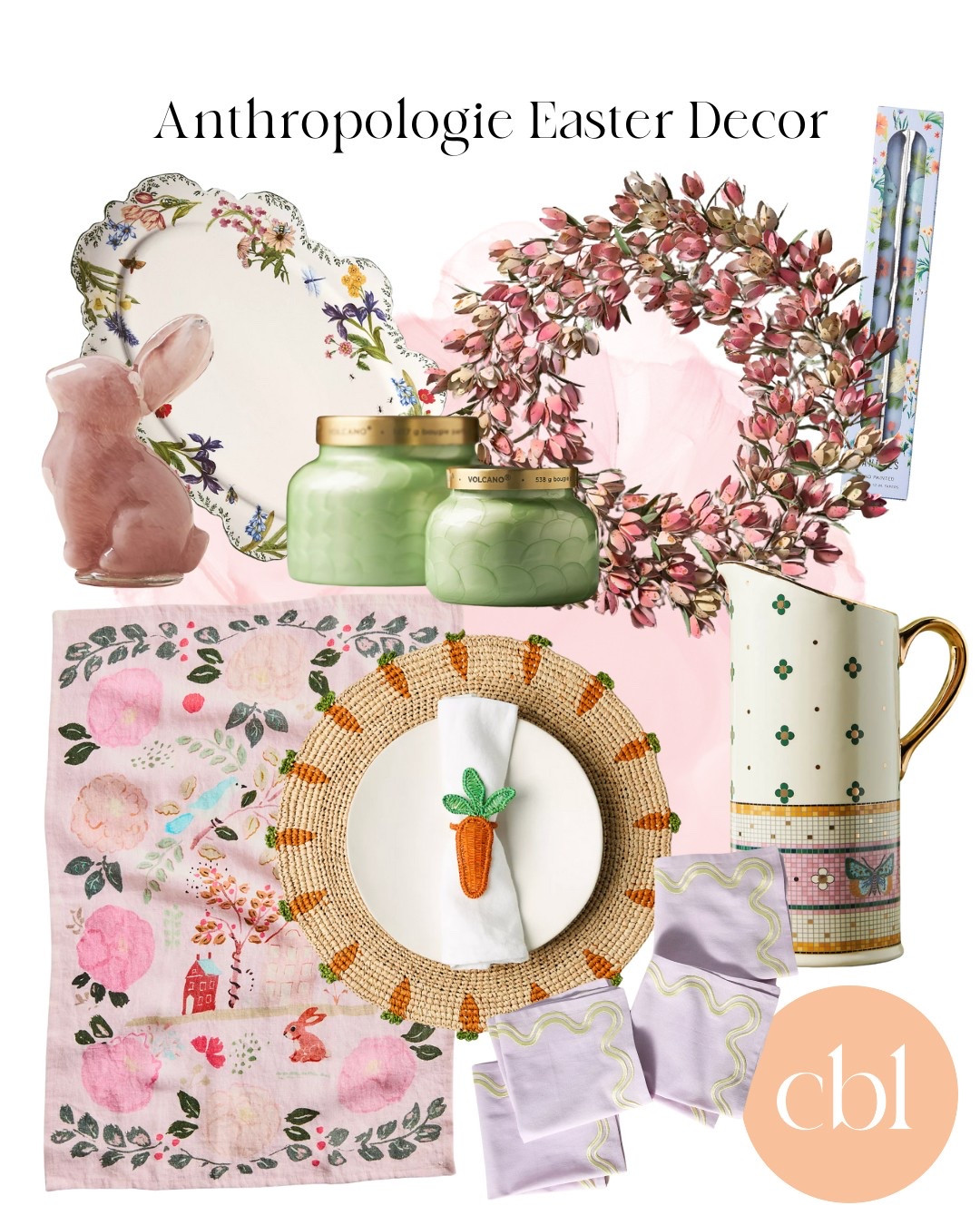 Hop into Spring with these adorable Easter decor ideas from Anthropologie including a spring dish towel, carrot placemats, butterfly tray, tulip wreath, deviled egg platter, cloth cocktail napkins, decorative glass bunnies, floral platter, green candle, stoneware pitcher and hand painted candles!


#LTKHome #LTKFindsUnder50 #LTKSeasonal