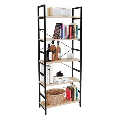 Bestier 5 Tier Industrial Bookcase Storage Display Bookshelf w/ Adjustable Shelves for Decorating... | Target