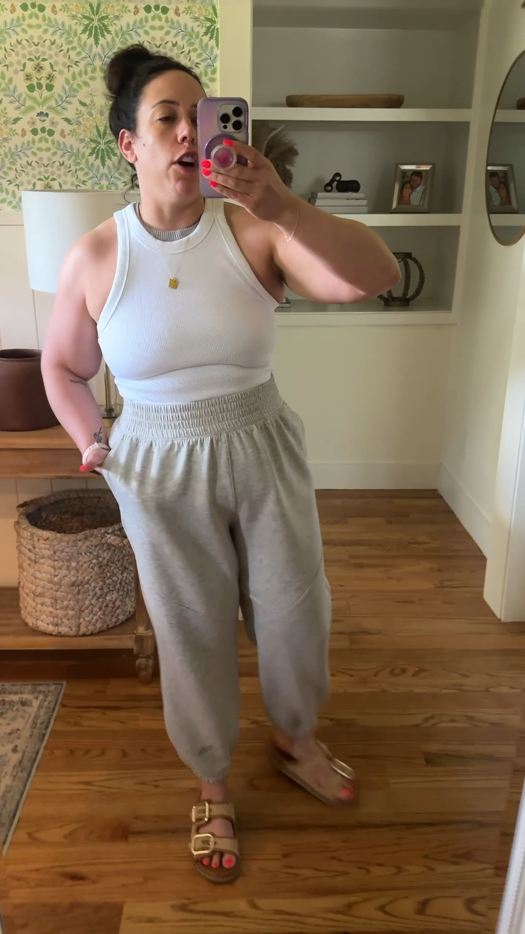 Casual outfit of the day for midsize moms! Wearing size xl in bottoms and large in aerie tank!

#LTKFindsUnder100 #LTKMidsize #LTKFindsUnder50