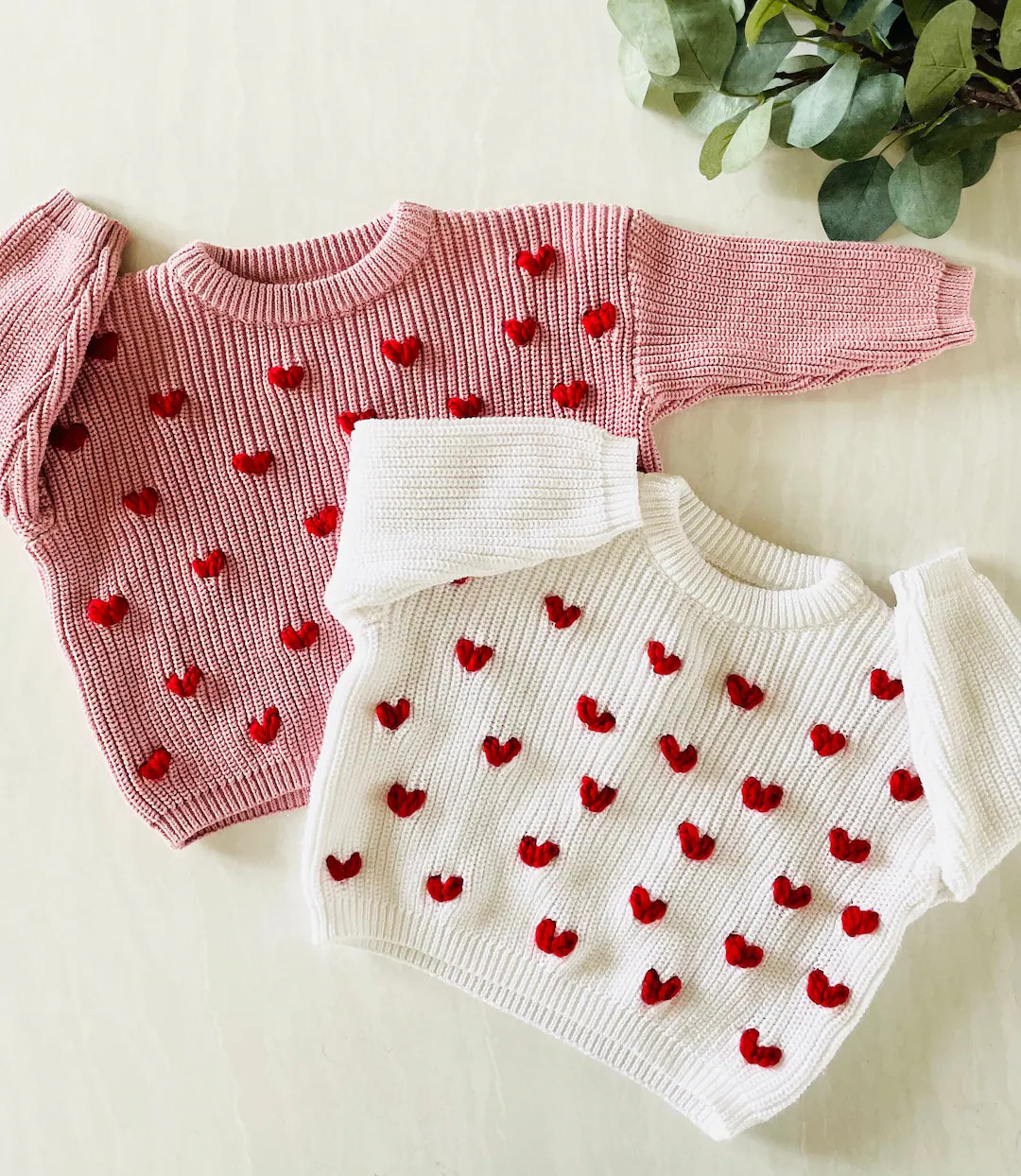 TODDLER VALENTINES SWEATER Custom Hand Stitched Valentines Sweater Oversized Chunky Baby/kids Kni... | Etsy (US)