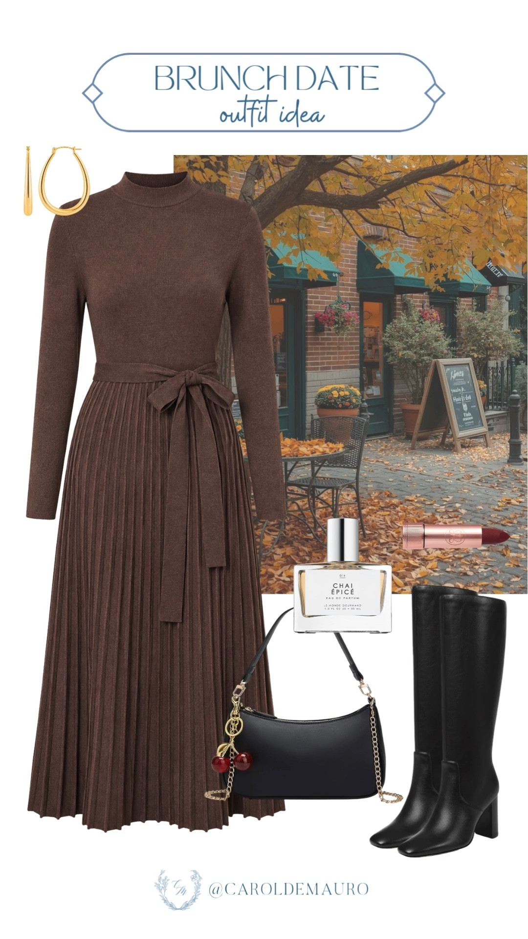 brunch date outfit idea, fall outfit, cozy look, sweater dress, knee high boots, autumn fashion, petite look, dressy casual outfit

#LTKootd #LTKPetite #LTKU