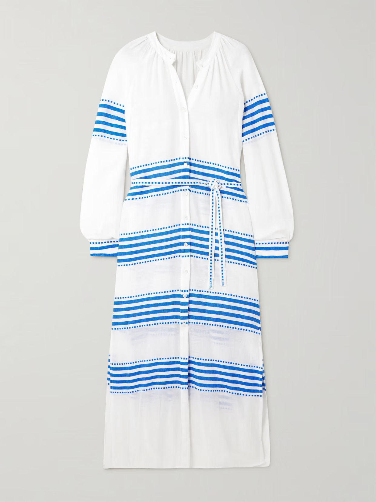 lemlem - Makeda Striped Cotton-blend Maxi Dress - Blue | NET-A-PORTER (US)