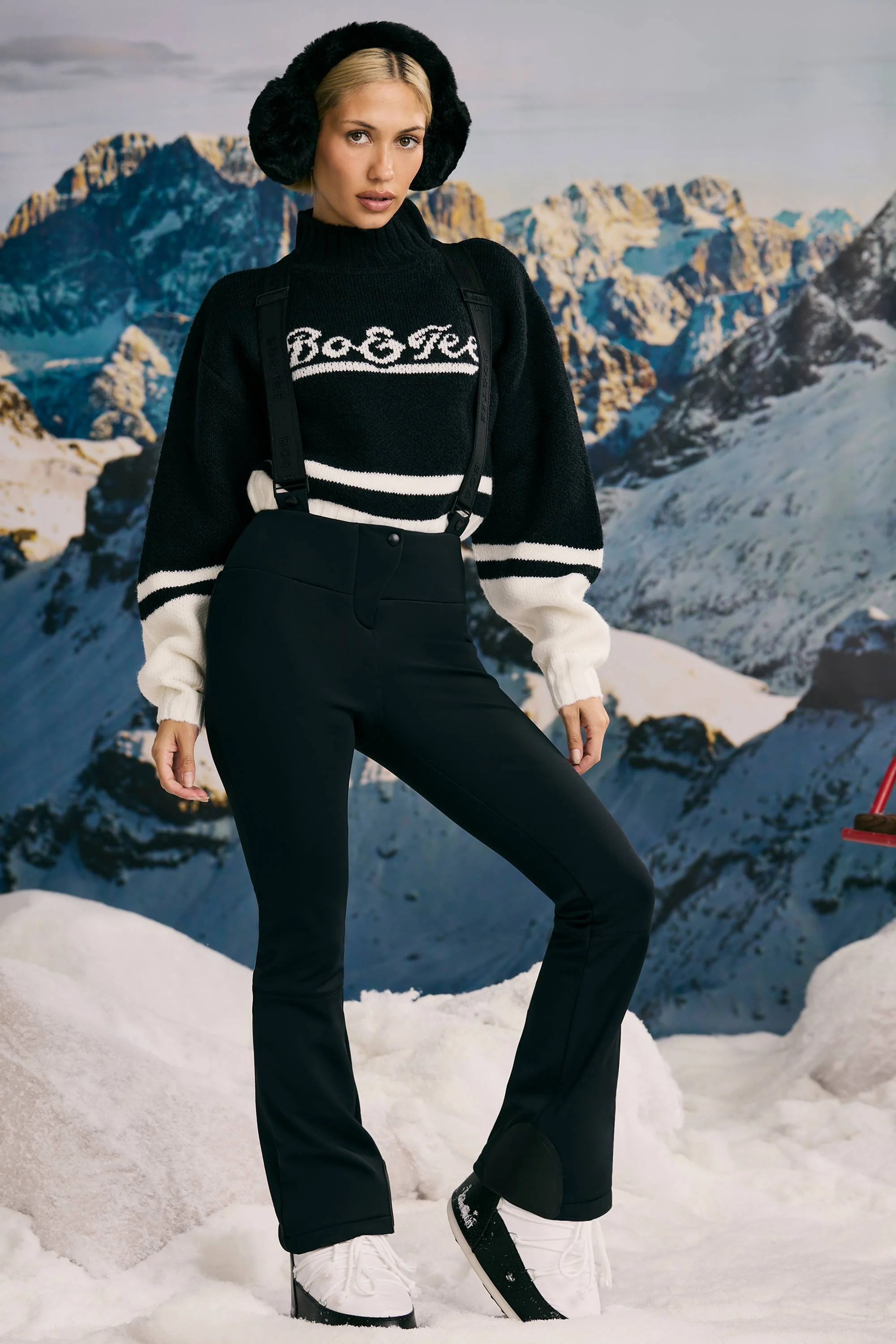 Fleece-Lined Ski Trousers in Black | Bo+Tee