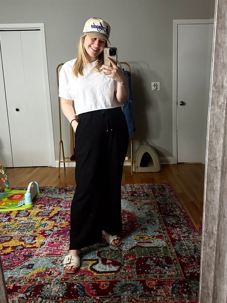 Todays outfit/ I have these linen pants in black and cream, perfect for postpartum. Linked these sandals, cropped white shirt and some of my favorite hats 

#LTKFindsUnder50 #LTKSaleAlert #LTKShoeCrush