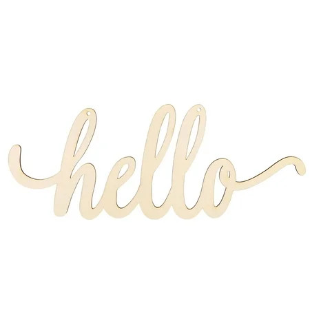 NICEXMAS Hello Wood Sign Wall Decor Wooden Letters DIY Block Words Sign Wooden Door Art Decoration ( | Walmart (US)