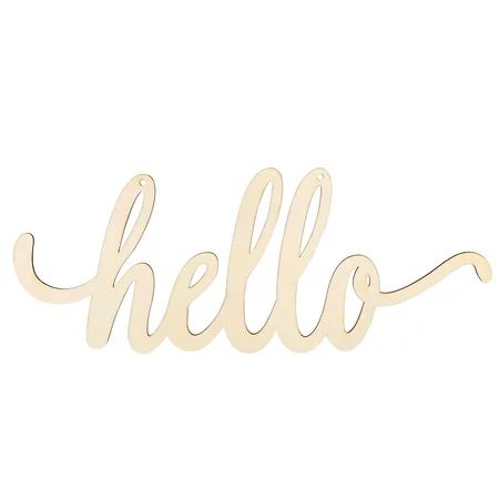 NICEXMAS Vosarea Hello Wood Sign Wall Decor Wooden Letters DIY Block Words Sign Wooden Door Art Deco | Walmart (US)