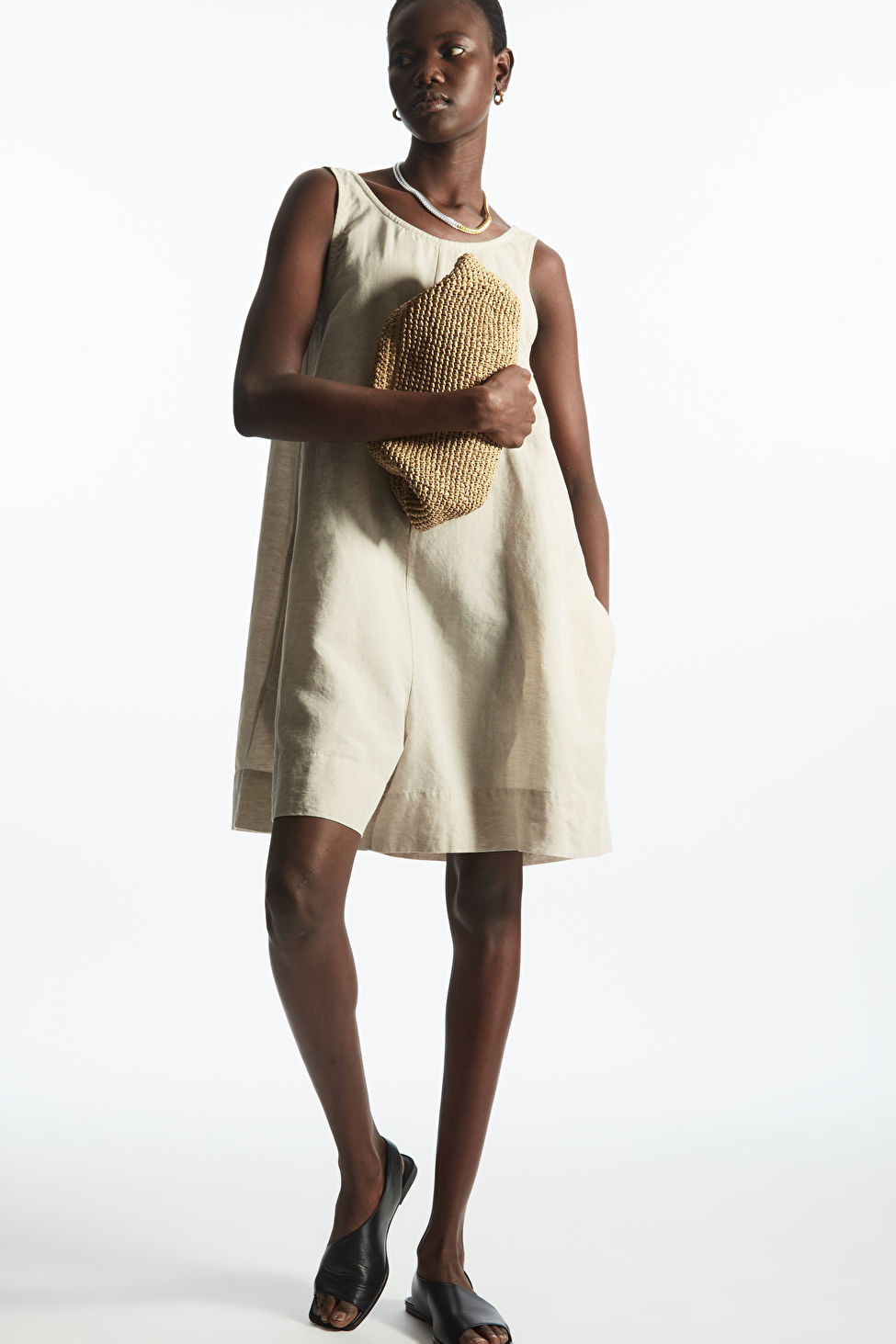 RELAXED-FIT LINEN-BLEND PLAYSUIT | COS (EU)