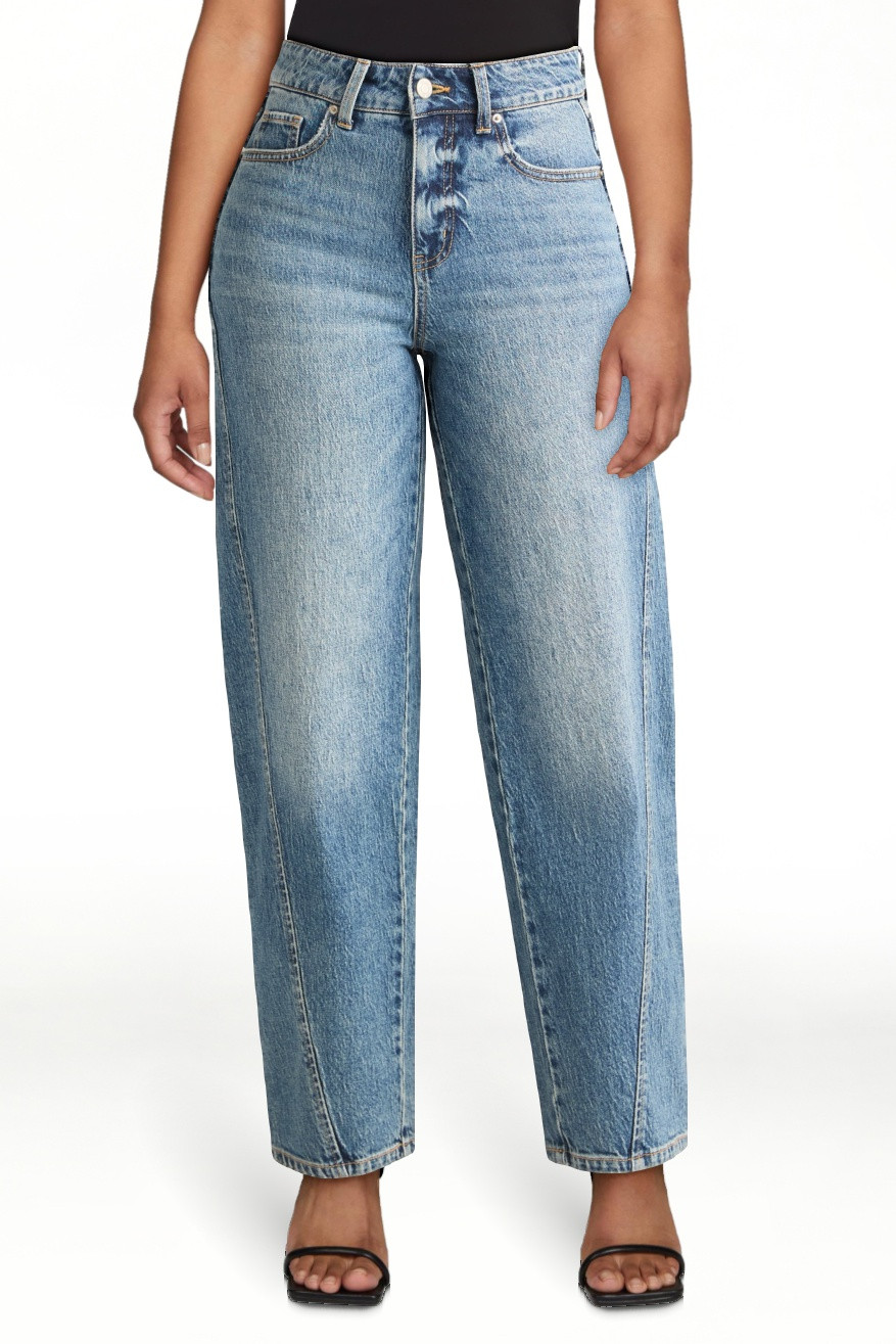 Time and Tru Women's High Rise Barrel Jean, 26.5" Inseam, sizes 2-20 | Walmart (US)