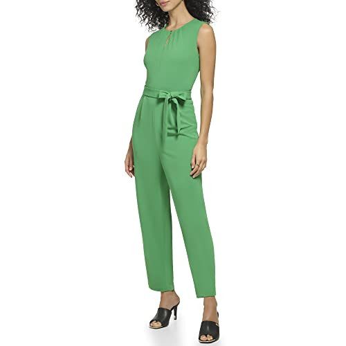 DKNY Women's jewel neck jumpsuit,APPLE GREEN, 2 | Amazon (US)