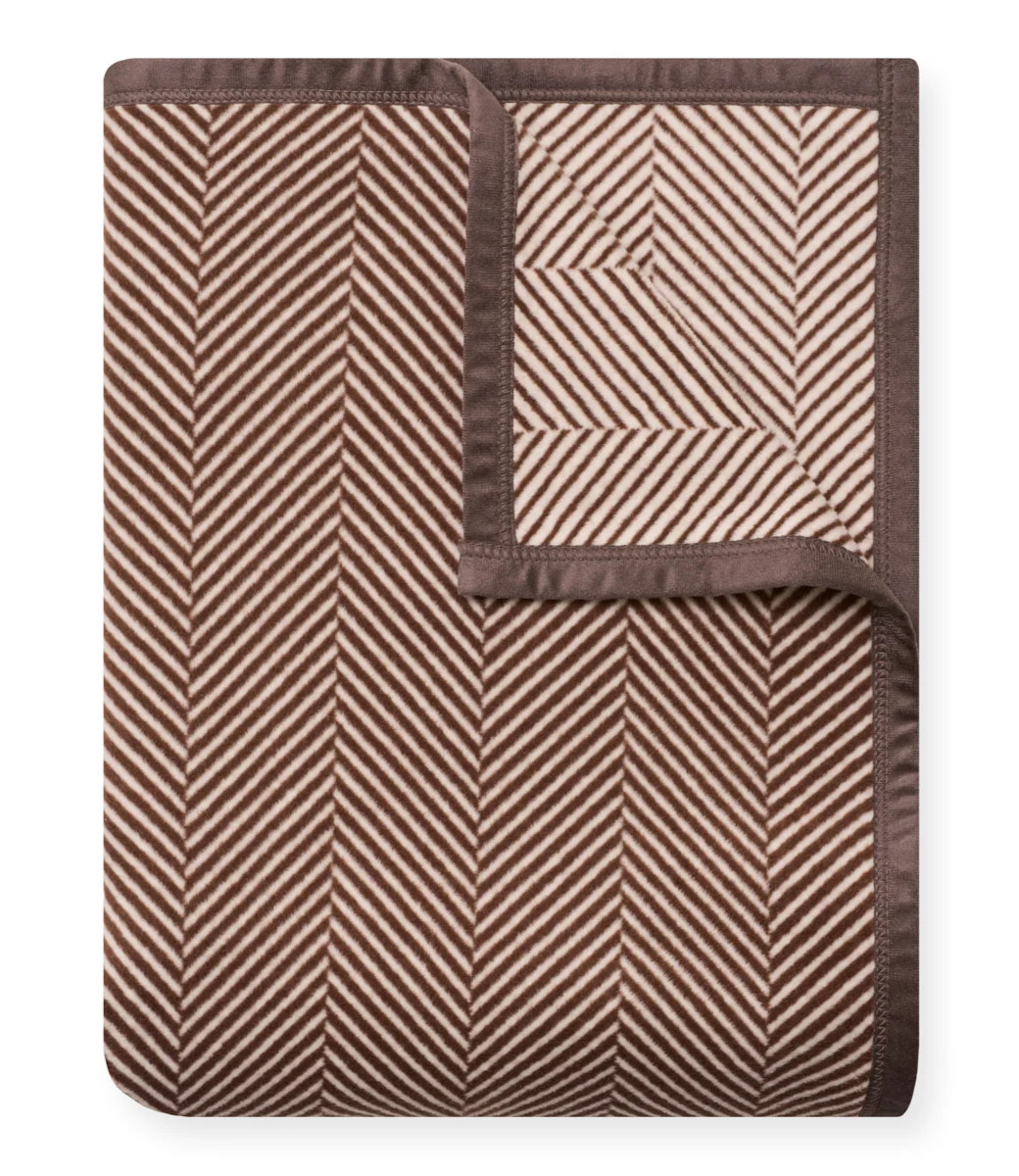 Harborview Herringbone Chocolate Throw Blanket | ChappyWrap | ChappyWrap