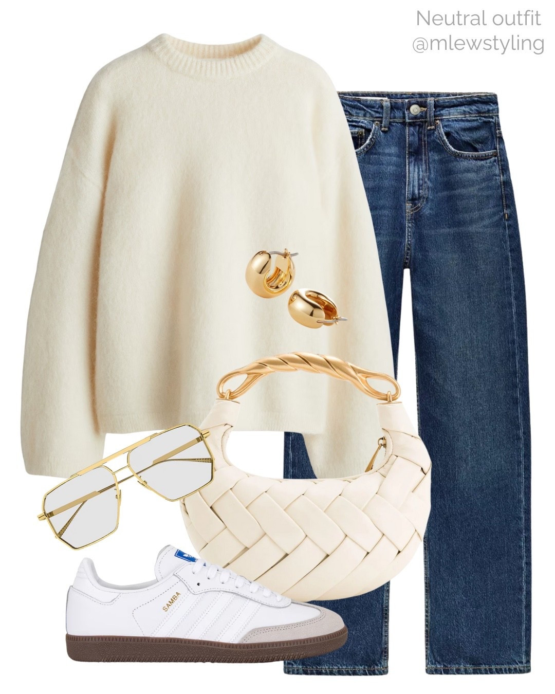 Early fall outfit with a new-in H&M mohair sweater 🤍

Tags: Zara mom jeans, straight leg denim, woven JW PEI handbag, bottega veneta aviator sunglasses, gold hoop earrings, white and cream adidas samba sneakers, summer to autumn transitional outfit, everyday look, neutral aesthetic 

#LTKShoeCrush #LTKItBag #LTKStyleTip