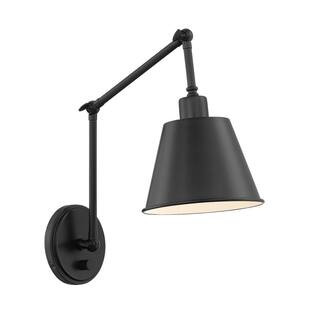 Crystorama Mitchell 1-Light Matte Black Sconce | The Home Depot
