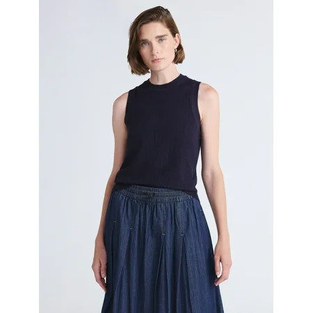 Free Assembly Women's Cozy Yarn Cable Sweater Shell, Sizes XS-XXL | Walmart (US)