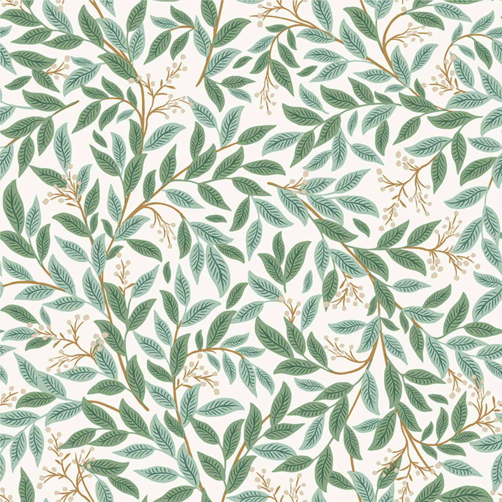 Willowberry Traditional Wallpaper - Emerald White, Roll | The Company Store