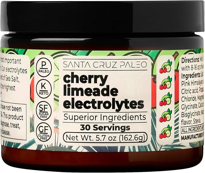 Santa Cruz Paleo Electrolyte Powder, Cherry Limeade, Sugar Free Hydration Drink Mix with Himalaya... | Amazon (US)