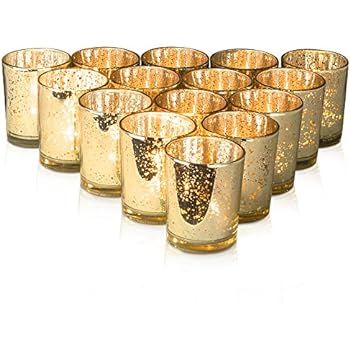 Supreme Lights Mercury Votive Candle Holders, Speckled Glass Tealight Holder, 2.45-inch Tall(Set ... | Amazon (US)