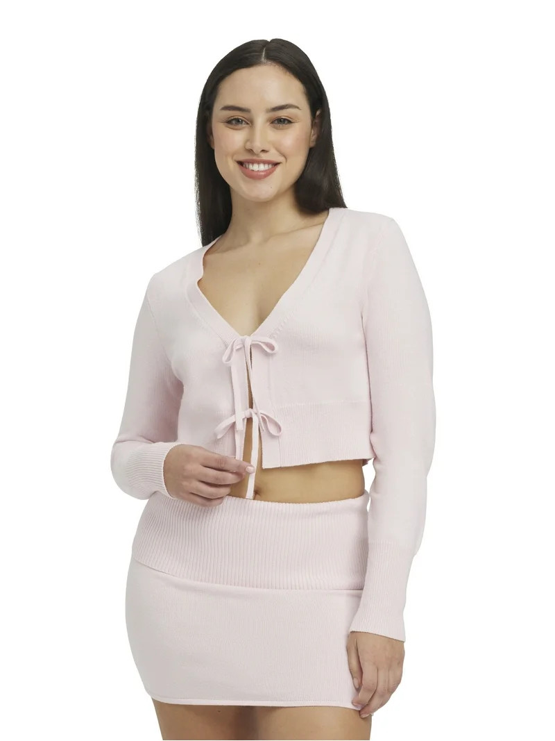 Mills by Millie Bobby Brown Women's Long Sleeve Crop Cardigan, Sizes XXS-XXL | Walmart (US)