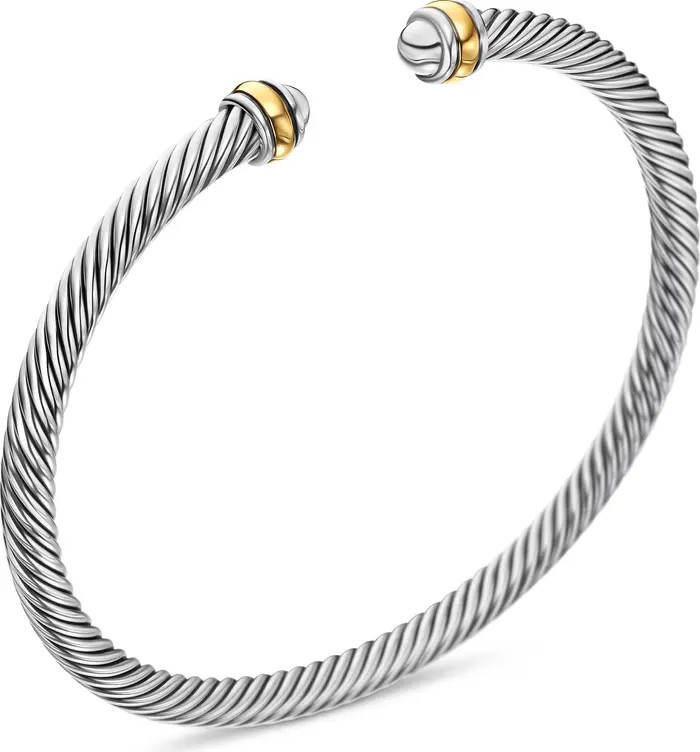 Cable Classics Sterling Silver & 18K Yellow Gold Bracelet, 4mm | Nordstrom