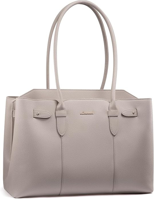 LOVEVOOK Laptop Tote Bag for Women, 15.6 Inch Waterproof Leather Computer Work Purse with Zipper ... | Amazon (US)