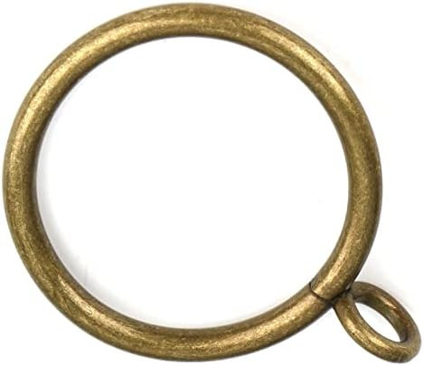Antique Brass Curtain Rings with Eyelets for Up to 1.2-inch Curtain Rods (Set of 30 PCS Curtain R... | Amazon (US)