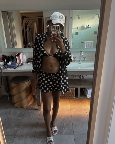 Pool beach and vacation outfit! This polka dot set was the cutest on vacation! I loved the versatility of it. 

#LTKFindsUnder100 #LTKOver40 #LTKSwim