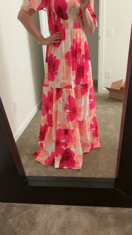 HONEST review of the pedal and pup floral maxi dress!!! This is not a petite friendly dress you would need to wear higher heels if you are 5’2 and under. I absolutely don’t mind wearing higher heels or a wedge so this is perfect for me. I will link high wedges if you are interested but love the dress and the feel is so comfortable. The elastic band up top is perfect if you have a larger, but it does expand pretty wide but also looks gorgeous on a smaller bust size. I love this dress for Mother’s Day graduation vacation, bridal shower, baby shower and more. It’s definitely that spring summer staple piece that you need in your closet even if you wanted to go out to a dinner to have for any occasion under $100 it is $79.

#LTKstyletip #LTKtravel #LTKfindsunder100