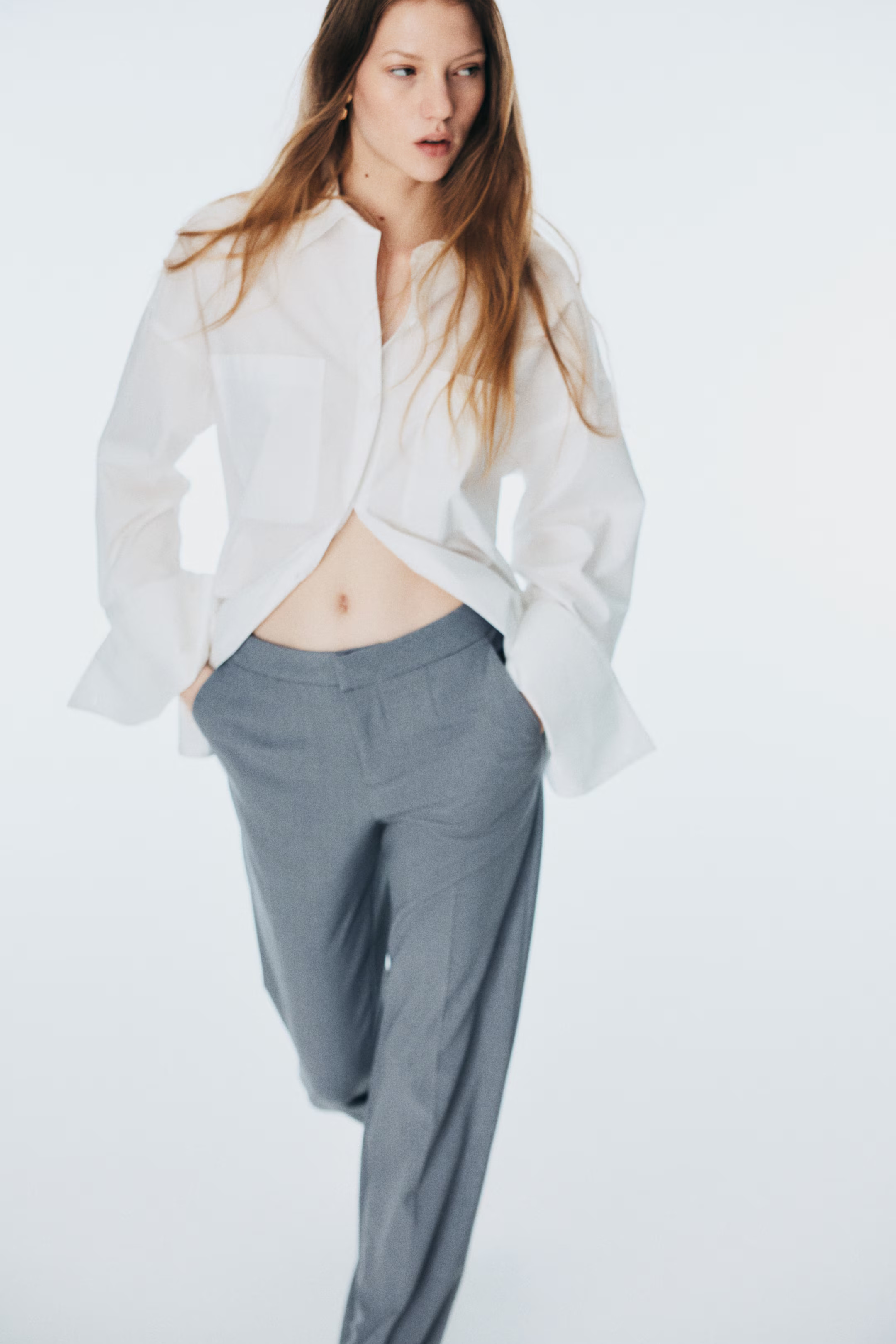 Tailored trousers - Grey - Ladies | H&M GB | H&M (UK, MY, IN, SG, PH, TW, HK)