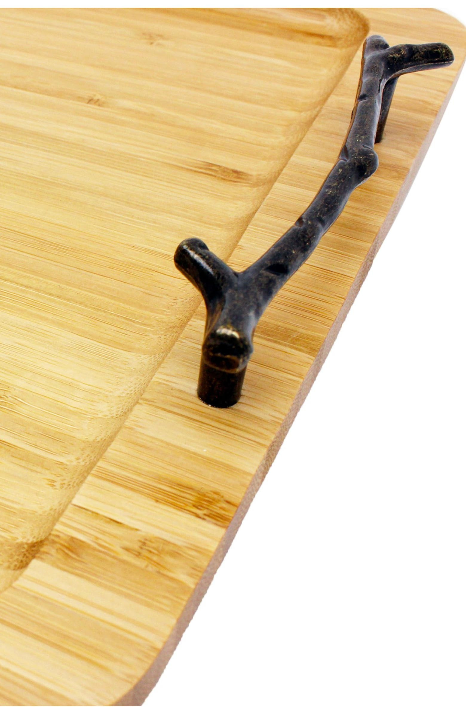 Wrought Iron Handle Bamboo Tray | Nordstrom Rack