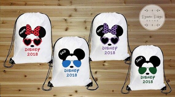 Disney Family Vacation Bags, Mickey Mouse Bag, Drawstring Bag, Minnie Mouse Backpack, Disney Bag,... | Etsy (US)