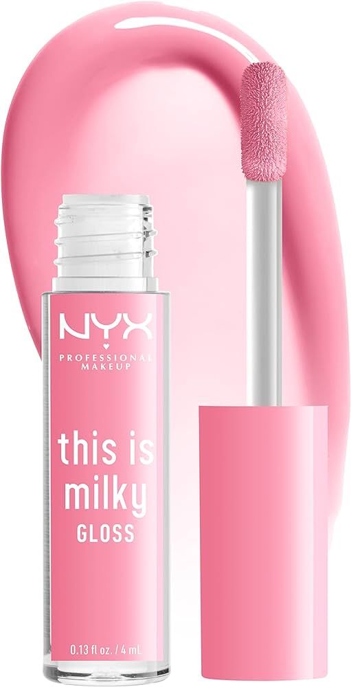 NYX PROFESSIONAL MAKEUP This Is Milky Gloss, Vegan Lip Gloss, 12 Hour Hydration - Milk It Pink (S... | Amazon (US)
