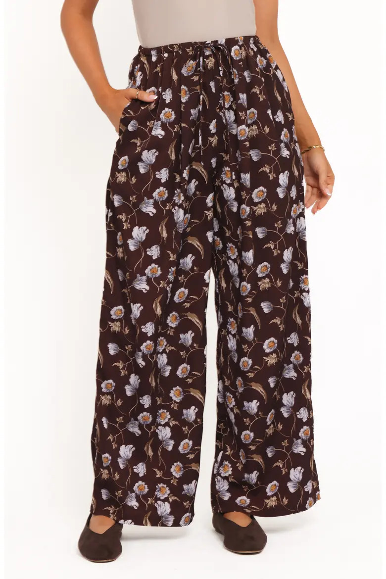 Calantha Floral Wide Leg Drawstring Pants (Women) | Nordstrom | Nordstrom