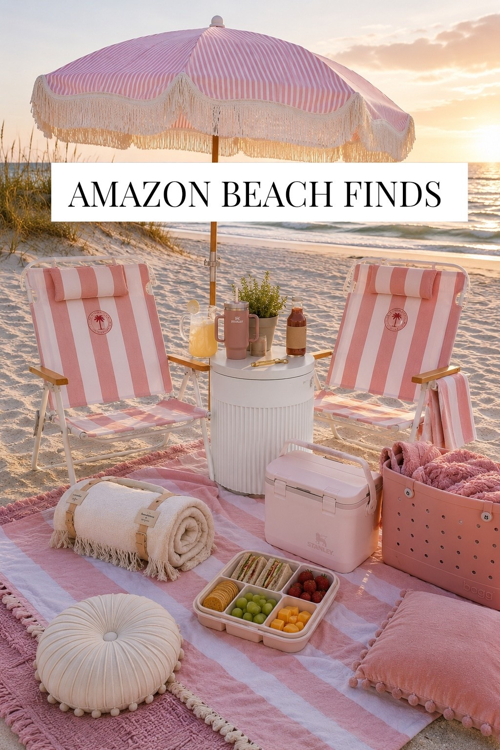 The ultimate pretty in pink beach day setup 🎀 👙🌸🏖️  #beachdayessentials #beachsetup #summervibes #vacation mode

#LTKmomlife #LTKSwim #LTKSeasonal