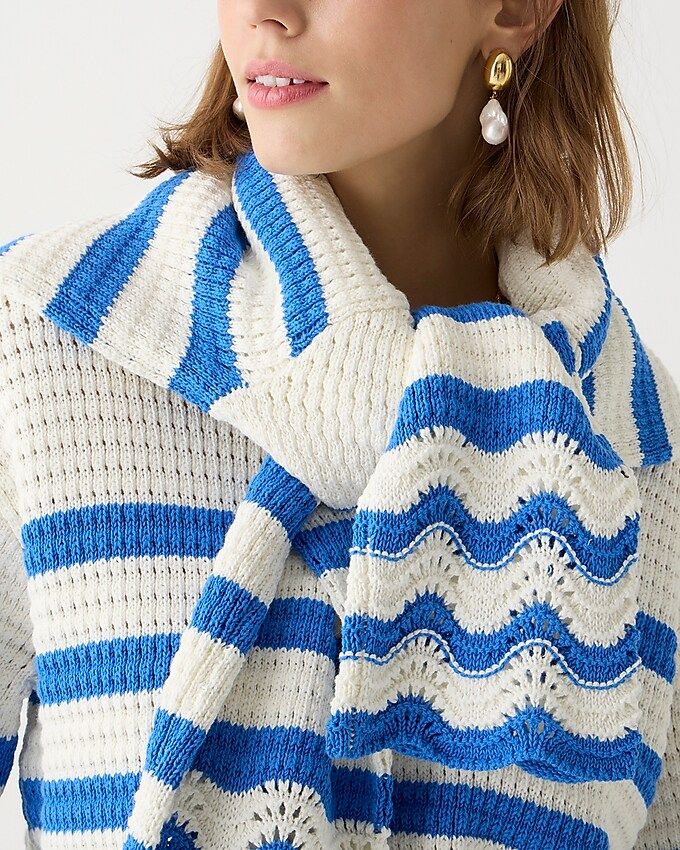 Textured crewneck pullover sweater in stripe | J.Crew US