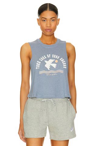 Spiritual Gangster Take Care Of Your Energy Crop Top in Saltwater Blue from Revolve.com | Revolve Clothing (Global)