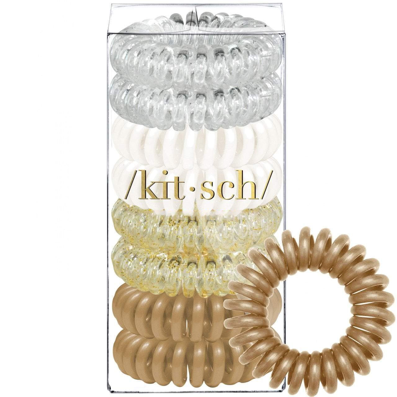 Kitsch Spiral Hair Ties, Coil Hair Ties, Phone Cord Hair Ties, Hair Coils - 8 Pcs, Blonde | Amazon (US)