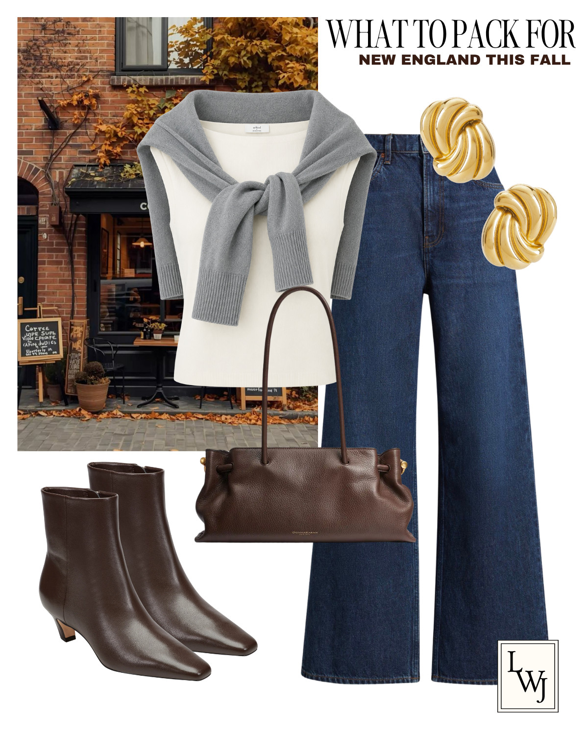 what to pack for new england this fall 

fall style / fall outfits / east coast / style over 30 / elevated style / preppy style / dark blue wide leg jeans / boatneck aritzia top / gray sweater / chocolate brown leather purse / marc fisher kitten heel booties

#LTKootd #LTKSeasonal #LTKTravel