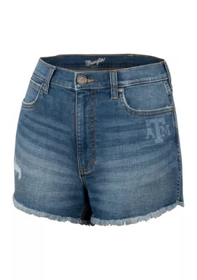 Wrangler® Women's NCAA Texas A&M Aggies Laser Print Frayed Shorts | Belk