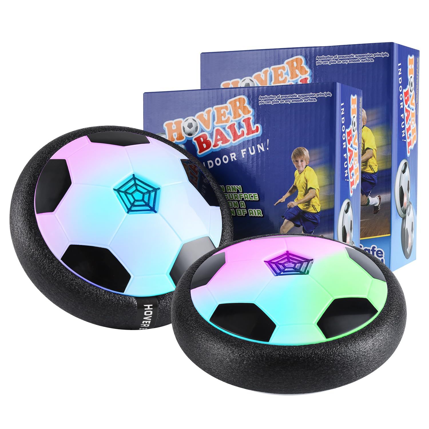 MOZSOY 【2 Pack Hover Soccer Ball Indoor Toy for3 4 5 6 7 8 9 10 11 12 Year-Old Boys - Gift for Boys  | Amazon (US)