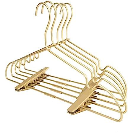 Koobay 12.5" Gold Metal Baby Clothes Clips Hanger Children Kids Coat Hanger Display and Storage 30PC | Amazon (US)
