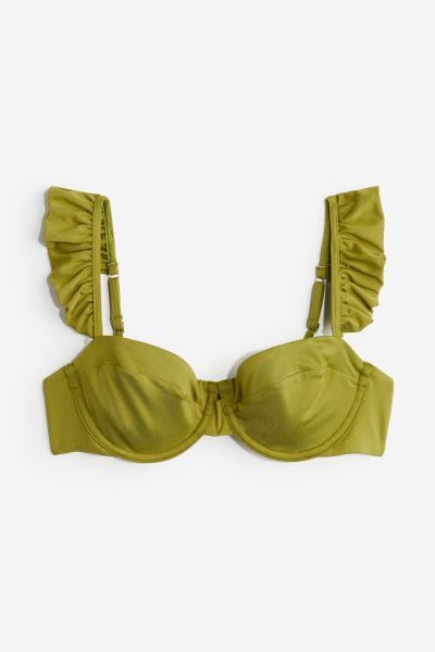 Non-padded Bikini Top - Olive green - Ladies | H&M US | H&M (US + CA)