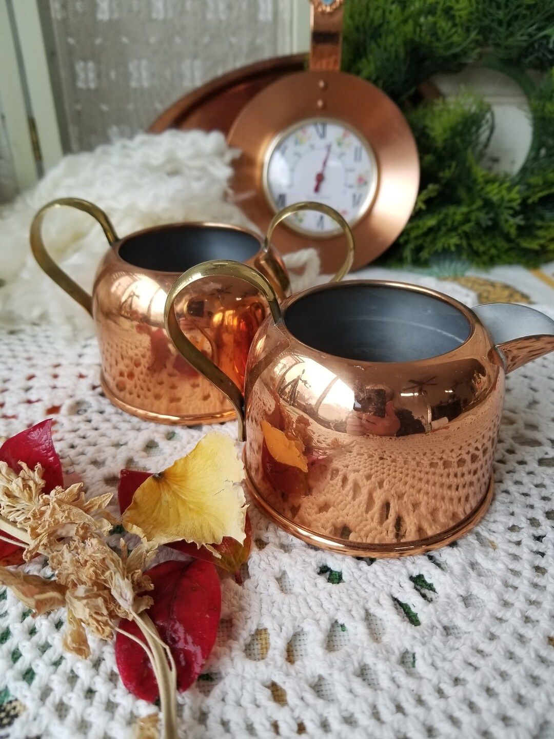 Sweet Pair of Mid-century Coppercraft Guild Copper Creamer and Sugar Bowl. This Charming Copper M... | Etsy (US)