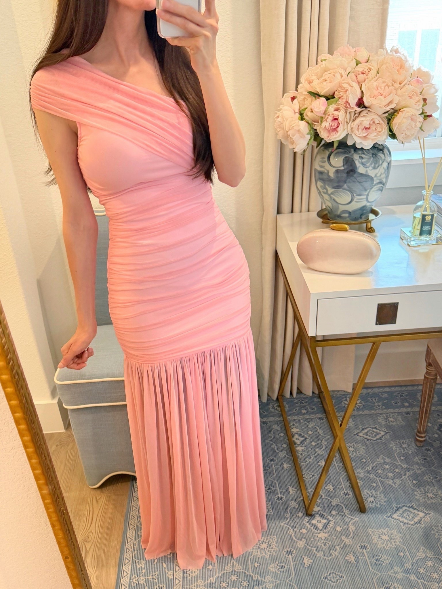 Amazon dress 🩷 pleasantly surprised by this pretty pink dress!comes in many of color - wearing Small 🌸 affordable wedding guest dress, formal, prom dress, off the shoulder gown, coral dress spring wedding guest outfit spring dresses #amazon finds vacation beach outfit 2026 

#LTKSaleAlert #LTKootd #LTKWedding